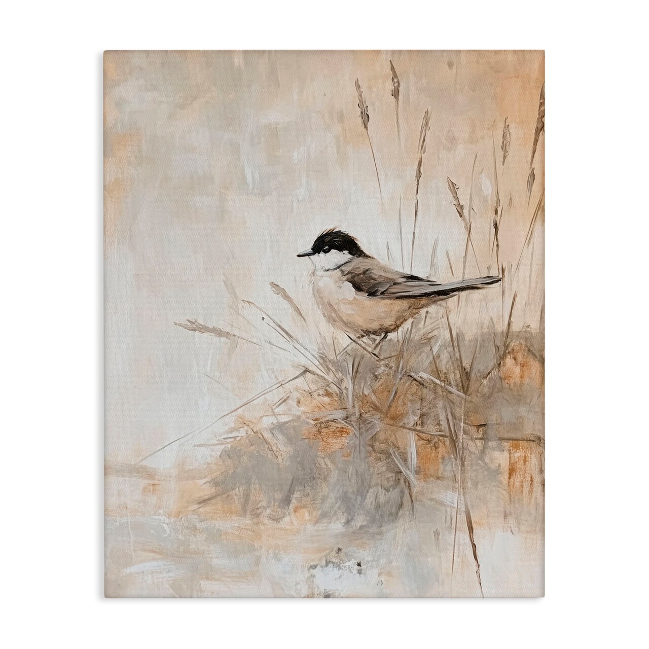 Stupell Industries Neutral Hued Chickadee Canvas, design by Petal Prints Design